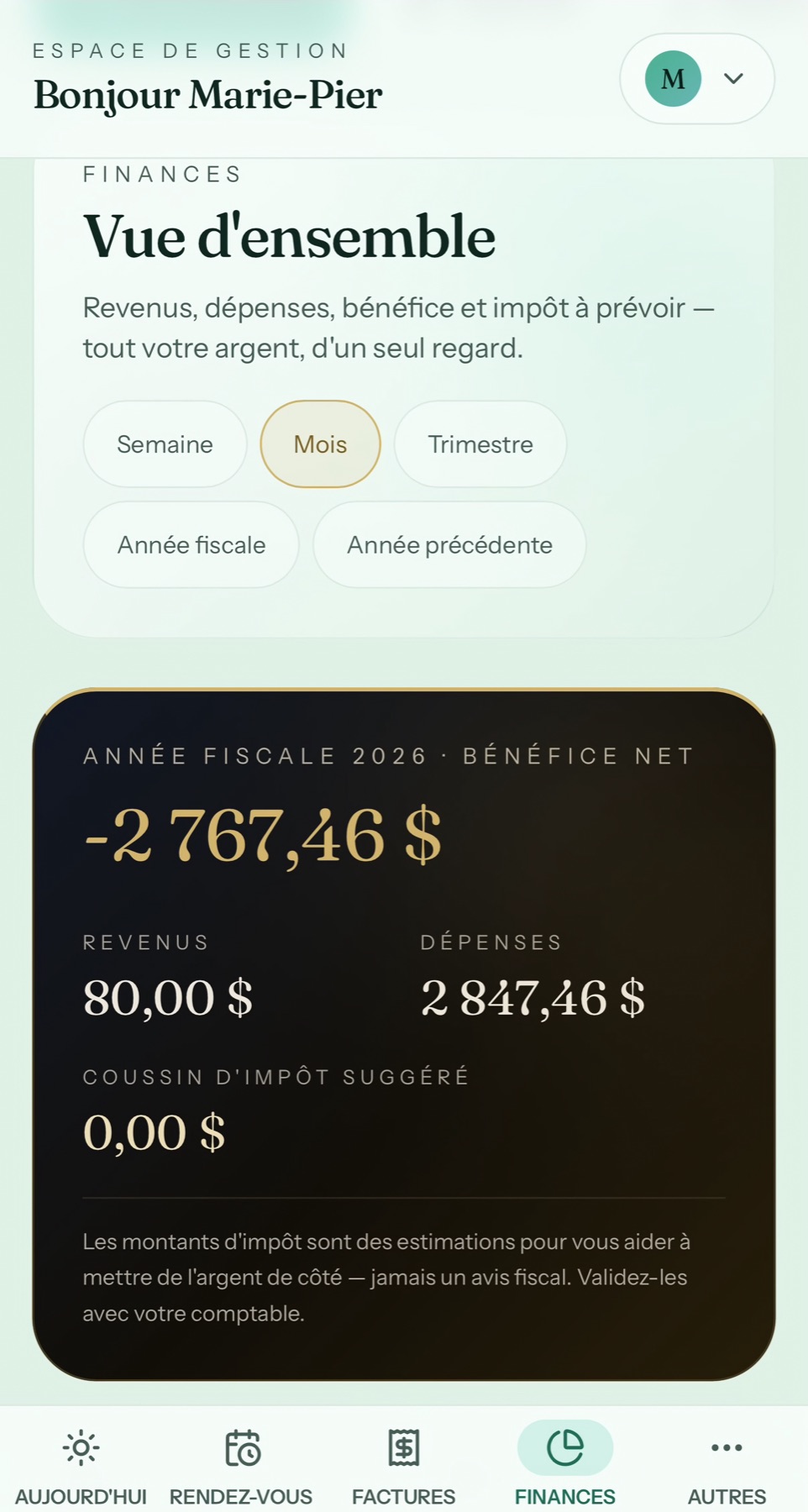 Finances dans Créno-QC sur mobile